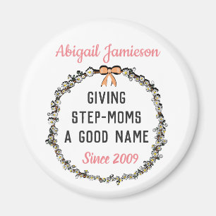 Cute Pink Floral Best Stepmama Happy Moederdag Magneet