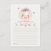 Cute Pink Floral Bunny Advice voor Baby shower Informatiekaartje (Voorkant)
