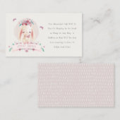 Cute Pink Floral Bunny Birds Display Baby shower Informatiekaartje (Voorkant / Achterkant)