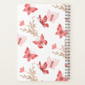 Cute Pink Floral Butterflies Keep Track of Baby Notitieboek (Achterkant)