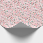 Cute Pink Floral Cadeaupapier (Hoek)