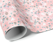 Cute Pink Floral Cadeaupapier (Rol Hoek)