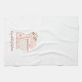 Cute Pink Floral Cake Mixer Bakery Chef Theedoek (Horizontaal)