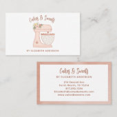 Cute Pink Floral Cake Mixer Bakery Visitekaartje (Voorkant / Achterkant)