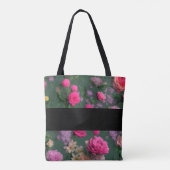 Cute Pink Floral Canvas tas (Achterkant)