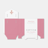 Cute Pink Floral Cross Religious Baptisme Bedankdoosjes (Uitgevouwen)