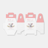Cute Pink Floral Elephant Baby Girl Shower Bedankdoosjes (Uitgevouwen)