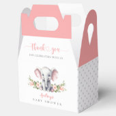 Cute Pink Floral Elephant Baby Girl Shower Bedankdoosjes (Geopend)