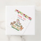 Cute Pink Floral Farm Animals Hartelijk dank Bedankjes Labels (In situ)