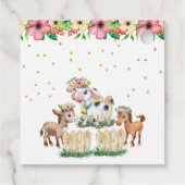 Cute Pink Floral Farm Animals Hartelijk dank Bedankjes Labels (Achterkant)