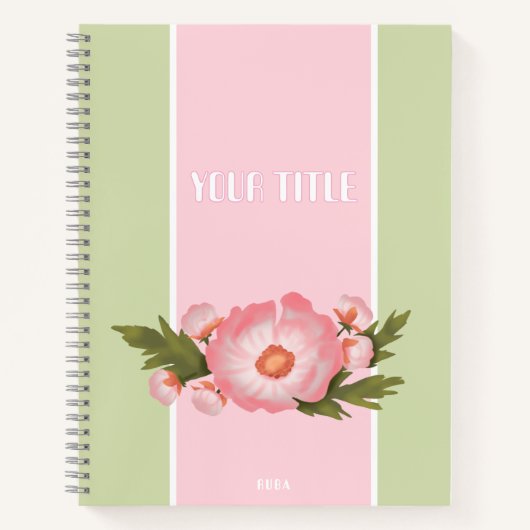 Cute pink floral Notebook for school girls Notitieboek (Voorkant)