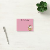 Cute Pink Floral Owl Post het merkt op Post-it® Notes (Kantoor)
