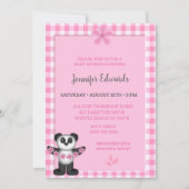 Cute Pink Floral Panda Beer Baby shower Kaart (Voorkant)