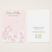 Cute Pink Floral Script oorklaar juwelen Visitekaartje (Voorkant /achterkant)
