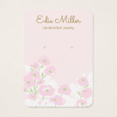 Cute Pink Floral Script oorklaar juwelen Visitekaartje (Voorkant)