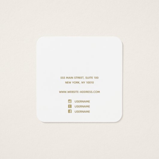 Cute Pink Floral Script Stud Earning Vierkante Visitekaartjes (Achterkant)