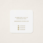 Cute Pink Floral Script Vierkante Visitekaartjes (Achterkant)