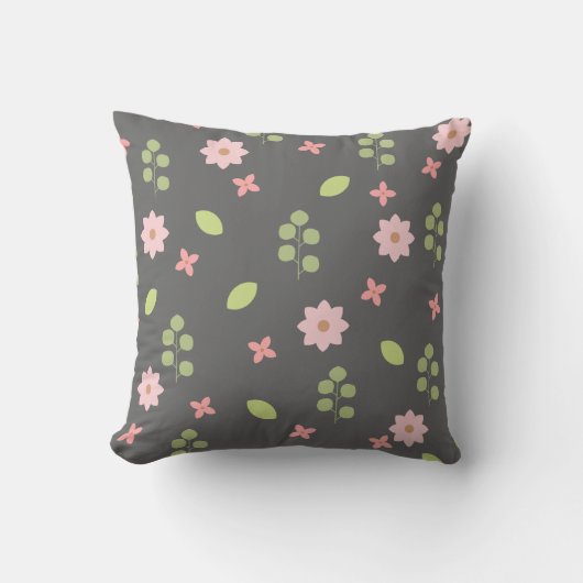 Cute Pink Floral Sierkussen (Voorkant)