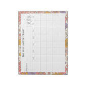 Cute Pink Floral Simple Family Planner Agenda Notitieblok (Linkerzijde)