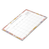 Cute Pink Floral Simple Family Planner Agenda Notitieblok (Schuin)