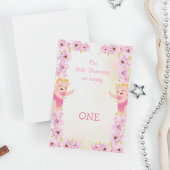 Cute Pink Floral Theme Twins Birthday Kaart