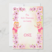 Cute Pink Floral Theme Twins Birthday Kaart (Voorkant)