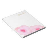 Cute Pink Floral Waterverf Flower Notitieblok (Schuin)