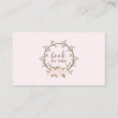 Cute Pink Floral WreatBook Request Baby shower Informatiekaartje (Achterkant)