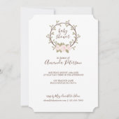 Cute Pink Floral Wreated Baby shower Kaart (Voorkant)