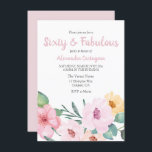 Cute Pink Flowers 60 & Fabulous 60th Birthday Kaart<br><div class="desc">Cute Pink Flowers 60 & Fabulous 60th Birthday Zie bijbehorend collectie</div>
