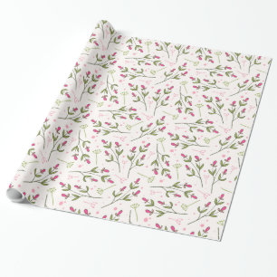 Cute Pink Flowers Pattern Cadeaupapier
