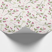 Cute Pink Flowers Pattern Cadeaupapier (Hoek)