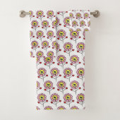 Cute Pink Flowers Pattern Girls Bad Handdoek (Insitu)