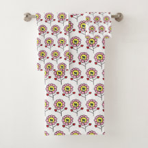 Cute Pink Flowers Pattern Girls