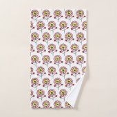 Cute Pink Flowers Pattern Girls Bad Handdoek (Handdoek)
