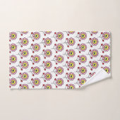 Cute Pink Flowers Pattern Girls Bad Handdoek (Handdoek)