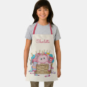 Cute Pink Fluffy Sock Monster Kids Design Schort (Insitu)