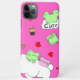 Cute, pink, food, cloud, frog phone case iPhone 11Pro max hoesje