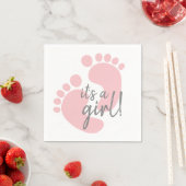 Cute Pink Footprint Baby shower Servet (Insitu)