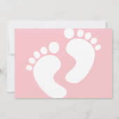 Cute Pink Footprint Het is een meisje Baby shower Kaart (Achterkant)