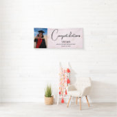 Cute Pink Foto gefeliciteerd Spandoek (Insitu)