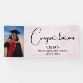 Cute Pink Foto gefeliciteerd Spandoek