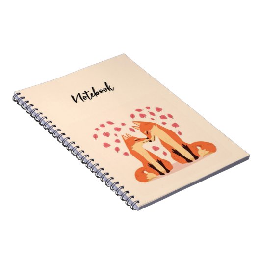 Cute Pink Fox Notebook Beautiful Animals Nature Notitieboek (Rechterzijde)