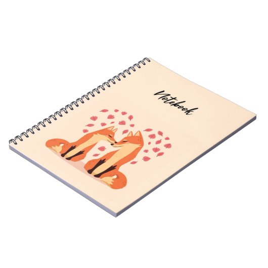 Cute Pink Fox Notebook Beautiful Animals Nature Notitieboek (Linkerzijde)