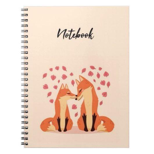 Cute Pink Fox Notebook Beautiful Animals Nature Notitieboek (Voorkant)