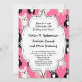 Cute Pink French Bulldog Pattern Kaart (Achterkant)