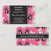 Cute Pink French Bulldog Pattern Visitekaartje (Voorkant / Achterkant)