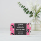 Cute Pink French Bulldog Pattern Visitekaartje (Staand voorkant)