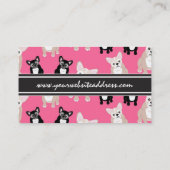 Cute Pink French Bulldog Pattern Visitekaartje (Achterkant)