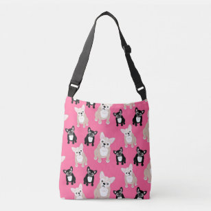Cute Pink Frenchies French Bulldogs Crossbody Tas